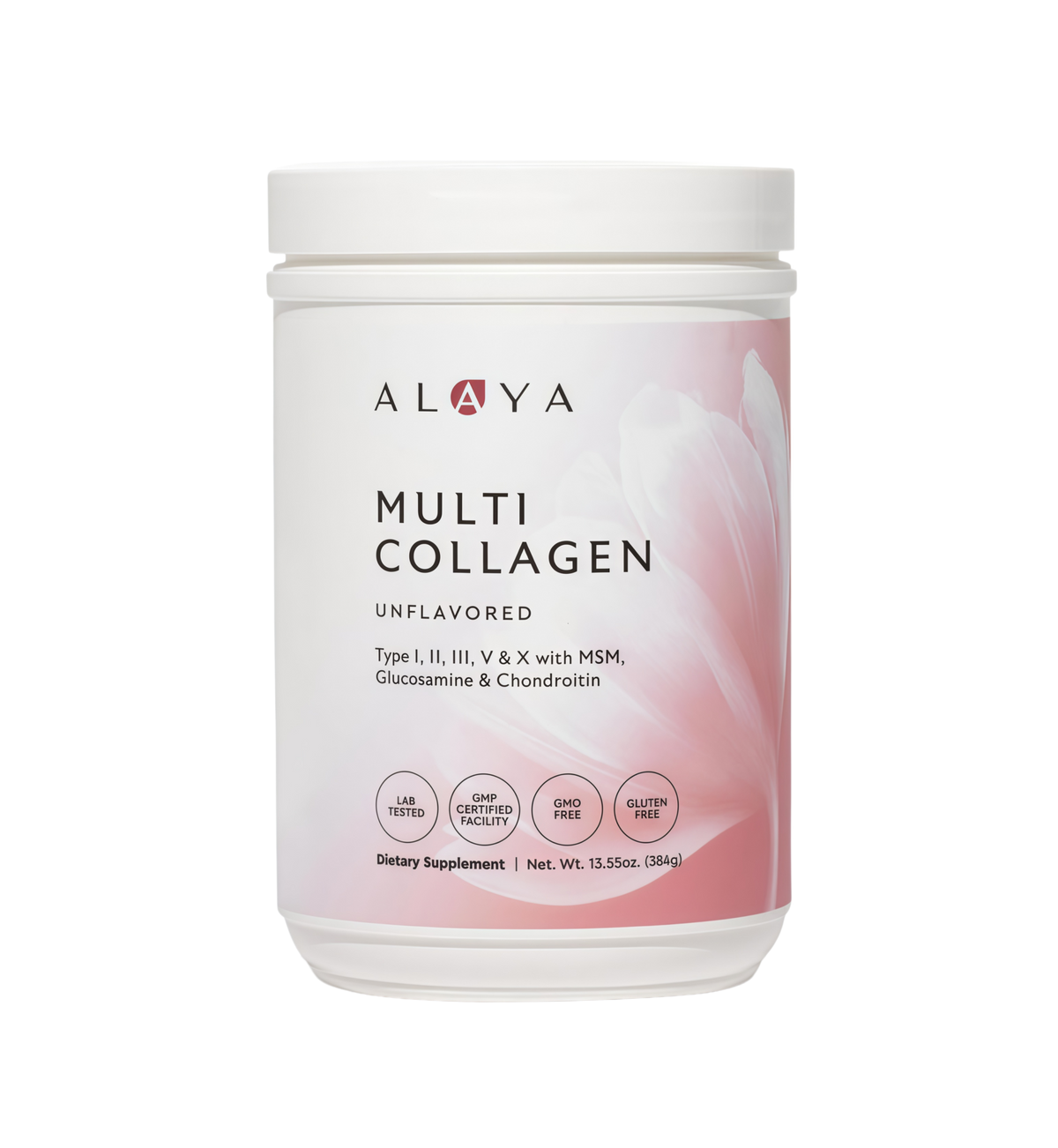 Alaya Multi Collagen Powder - Type I, II, III, V, X Hydrolyzed Collagen Peptides Protein Powder Supplement with MSM + GC (Unflavored) - NSF Certified - (40 Servings)